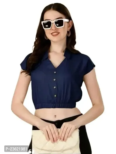 FASHIONJET Fashionable Women's Top:- Perfect for Any Occasion Regular Fit Top || Casual Top Blue
