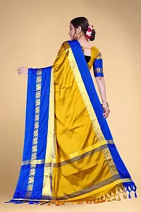 Self Design Kanjivaram Cotton Silk Saree Mustard-thumb3