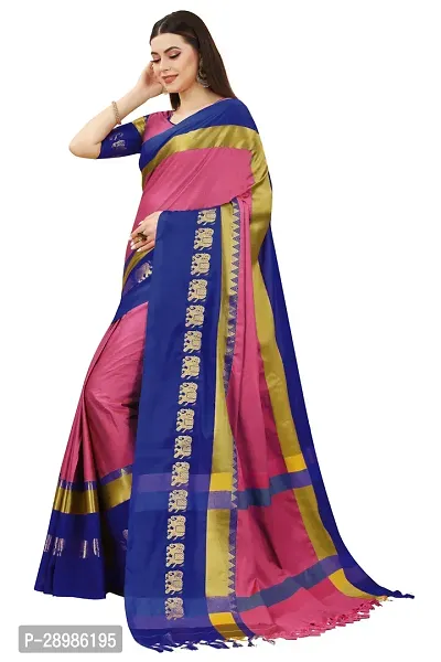 Self Design Kanjivaram Art Silk Saree Multicolor Blue-thumb3