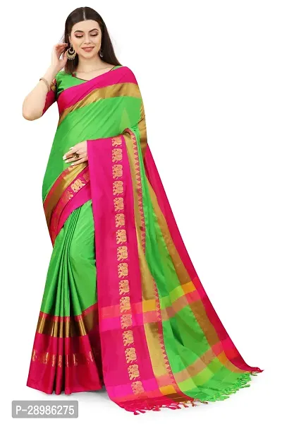 Self Design Kanjivaram Art Silk Saree Pink Light Green-thumb0