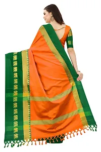 Self Design Kanjivaram Art Silk Saree Green Orange-thumb3