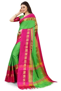 Self Design Kanjivaram Art Silk Saree Pink Light Green-thumb2