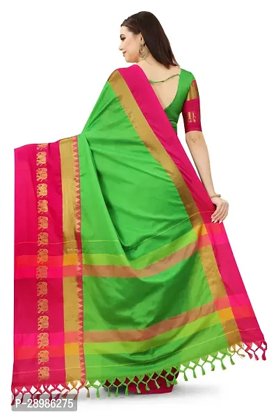 Self Design Kanjivaram Art Silk Saree Pink Light Green-thumb4