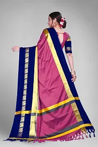 Self Design Kanjivaram Art Silk Saree Dark Blue Pink-thumb3