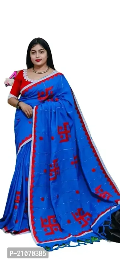 Stylish Georgette Blue Printed Saree with Blouse piece For Women-thumb0