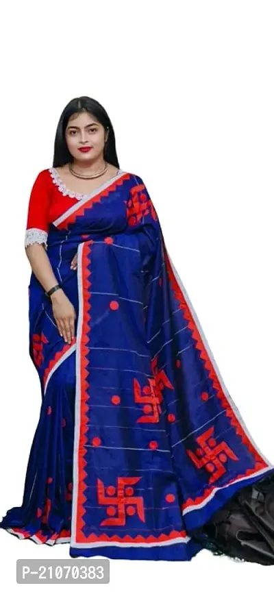 Stylish Georgette Blue Printed Saree with Blouse piece For Women-thumb0