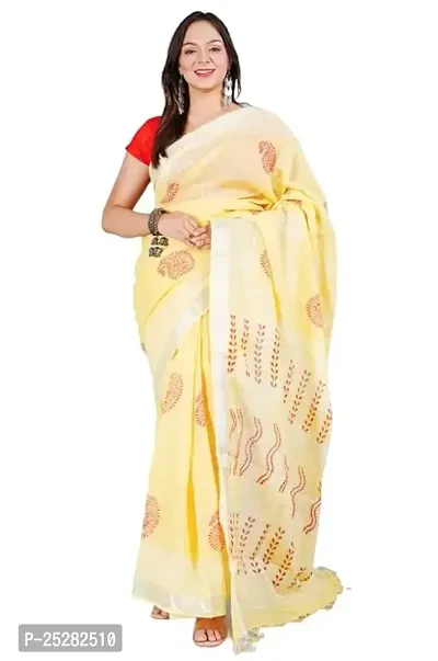 Stylish Women Cotton Saree with Blouse Piece-thumb0