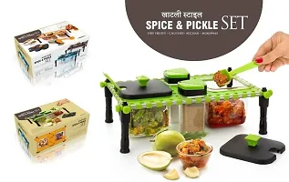 Traditional Indian Cot Type Spice and Pickle Container Set-thumb1