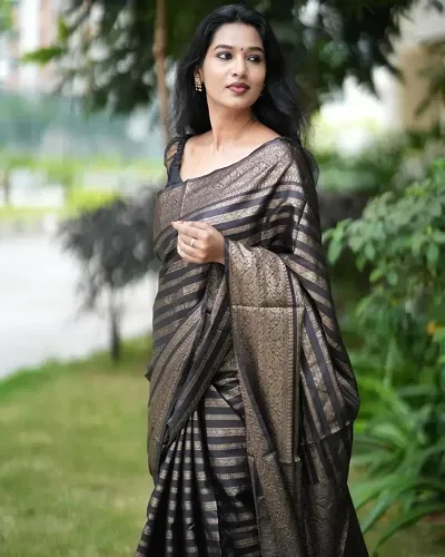 Best Selling Art Silk Saree with Blouse piece 