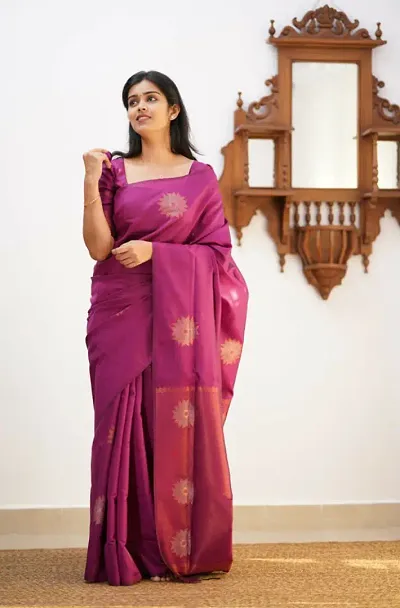 Fancy Kanjeevaram Saree with Blouse Piece for Women