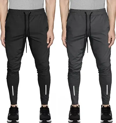 Stylish Blend Solid Track Pant for Men, Pack of 2