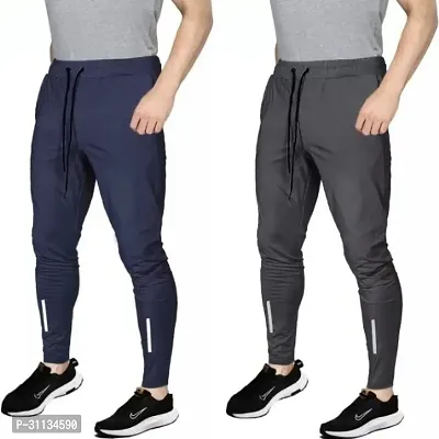 Elegant Lycra Blend Regular Track Pants For Men And Boys- Pack Of 2-thumb3