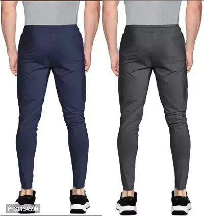 Elegant Lycra Blend Regular Track Pants For Men And Boys- Pack Of 2-thumb2