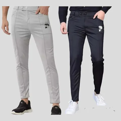 Men Lower pants Track Pants | Stylish Track Pants | Soft Lycra Blend Track Pants | Mens Boys Lower pack of 2