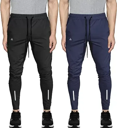 Stylish Blend Solid Track Pant for Men, Pack of 2