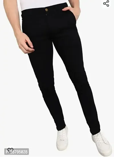 Classic Black Denim Regular Fit Jeans For Men