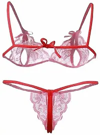 ZXS STYLE Bikini Set| Non-Padded Bra & Panty|Nightwear/Lingerie/Negligee |Hot & Sexy for Couples Honeymoon/First Night/Anniversary for Women/Ladies/Girls. (Free Size, Red)-thumb1