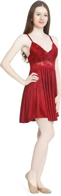 ZXS Style Women's Satin Nightdresses Nightdress Red-thumb2