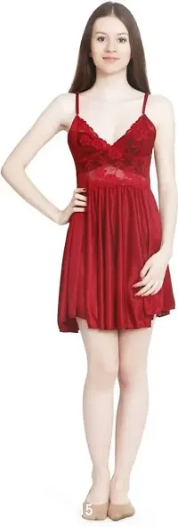 ZXS Style Women's Satin Nightdresses Nightdress Red-thumb0