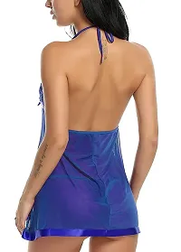 KP ONLINE Combo Offer! Women Babydoll Nightwear Lace Bra Panty Lingerie Set Blue-thumb2