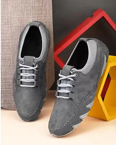 Stylish Leather Solid Lifestyle Shoes For Men