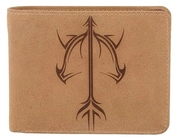 Sagittarius Zodiac Sign Engraved Leather Wallet with RFID Protection