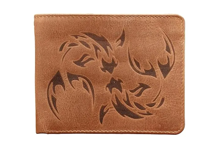 Pisces Zodiac Sign Engraved Genuine Leather Wallet with RFID Protection