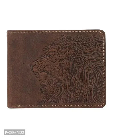 Roaring Lion Embossed Genuine Leather Wallet for Men-thumb0