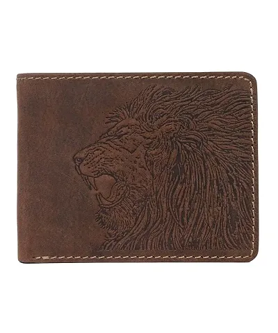 Roaring Lion Embossed Genuine Leather Wallet for Men