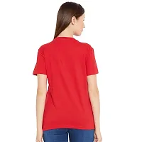 Bratma Women's Cotton Tshirt Regular Fit Ami Baba Ke Bhalobasi Printed Tees for Women's (Red_S)-thumb2