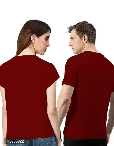 Bratma You Complete Me Maroon Couple T-Shirt-Women-thumb3