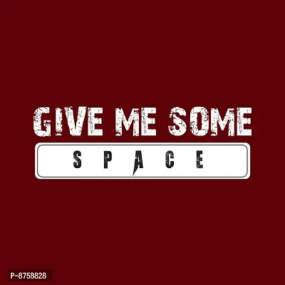 Bratma Women's Regular Fit Cotton T-Shirt with Round Neck Half Sleeve - Give me Some Space Graphics Printed Casual Tees (Maroon, Medium)-thumb5