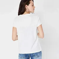 Bratma Women's Regular Fit Cotton T-Shirt with Round Neck Half Sleeve - Give me Some Space Graphics Printed Casual Tees (White, Medium)-thumb4
