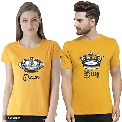 Bratma Crown King Queen Mustard Couple T-Shirt-Women