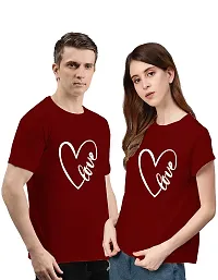 Bratma Love Maroon Couple T-Shirt-Women-thumb1