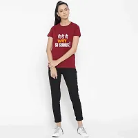 Bratma Women's Regular Fit Cotton T-Shirt with Round Neck Half Sleeve -Why So Serious Graphics Printed Casual Tees (Maroon, Medium)-thumb2