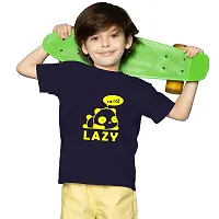 BRATMAZ Kids Cotton Clothing Set Half Sleeve Lazy Printed Regular Tshirt and Shorts For Boys Dress Set-thumb1