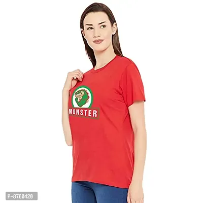 BRATMAZ Women's Regular Fit Cotton Tshirts Monster Printed Tshirts for Women-thumb3