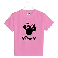 BRATMAZ Kids Cotton Clothing Set Half Sleeve Minnie Printed Regular Tshirt and Shorts For Girls Dress Set-thumb3