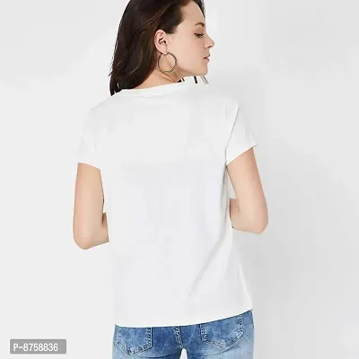 Bratma Women's Regular Fit Cotton T-Shirt with Round Neck Half Sleeve - Give me Some Space Graphics Printed Casual Tees (White, XX-Large)-thumb5