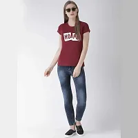 Bratma Women's Regular Fit Cotton T-Shirt with Half Sleeve, Round Neck Tees, Hope Graphic Printed(Maroon, XX-Large)-thumb1