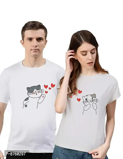 Bratma Cat White Couple T-Shirt-Women