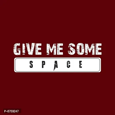 Bratma Women's Regular Fit Cotton T-Shirt with Round Neck Half Sleeve - Give me Some Space Graphics Printed Casual Tees (Maroon, X-Large)-thumb5