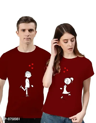 Bratma Fly Love Maroon Couple T-Shirt-Women-thumb0