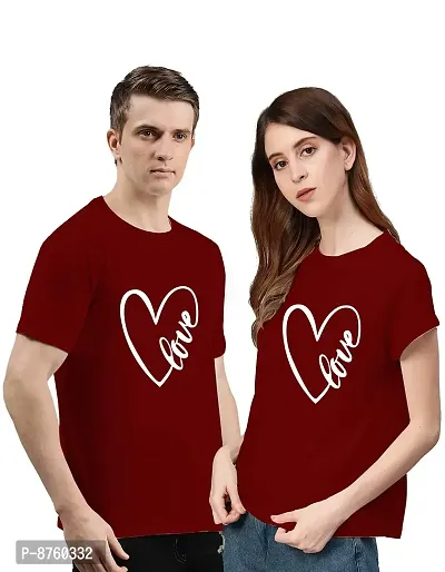 Bratma Love Maroon Couple T-Shirt-Women-thumb2