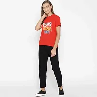 Bratma Women's Regular Fit Cotton T-Shirt with Half Sleeve Round Neck - Pyaar Ek Dhoka Hai Printed Casual Tees for Girl�s (Red, M)-thumb1