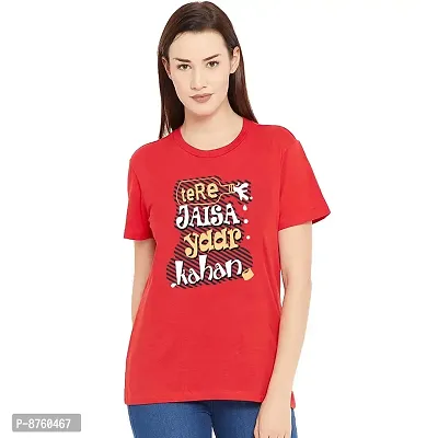 BRATMAZ Womens Regular Fit Cotton Tshirt for Tere Jesa Yaar Kahan Printed T-Shirt for Women-thumb2