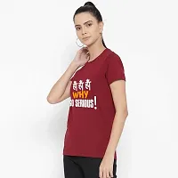 Bratma Women's Regular Fit Cotton T-Shirt with Round Neck Half Sleeve -Why So Serious Graphics Printed Casual Tees (Maroon, XX-Large)-thumb3