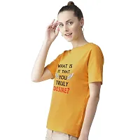 BRATMAZ Women's Regular Fit T-Shirt Roundneck Cotton Halfsleeve T-Shirt for Women's Printed Tees-thumb1