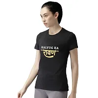 BRATMAZ Women's Regular Fit Cotton Tshirts Kalyug Ka Ravan Printed Tshirts for Women-thumb1